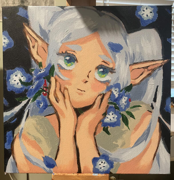 Frieren acrylic painting